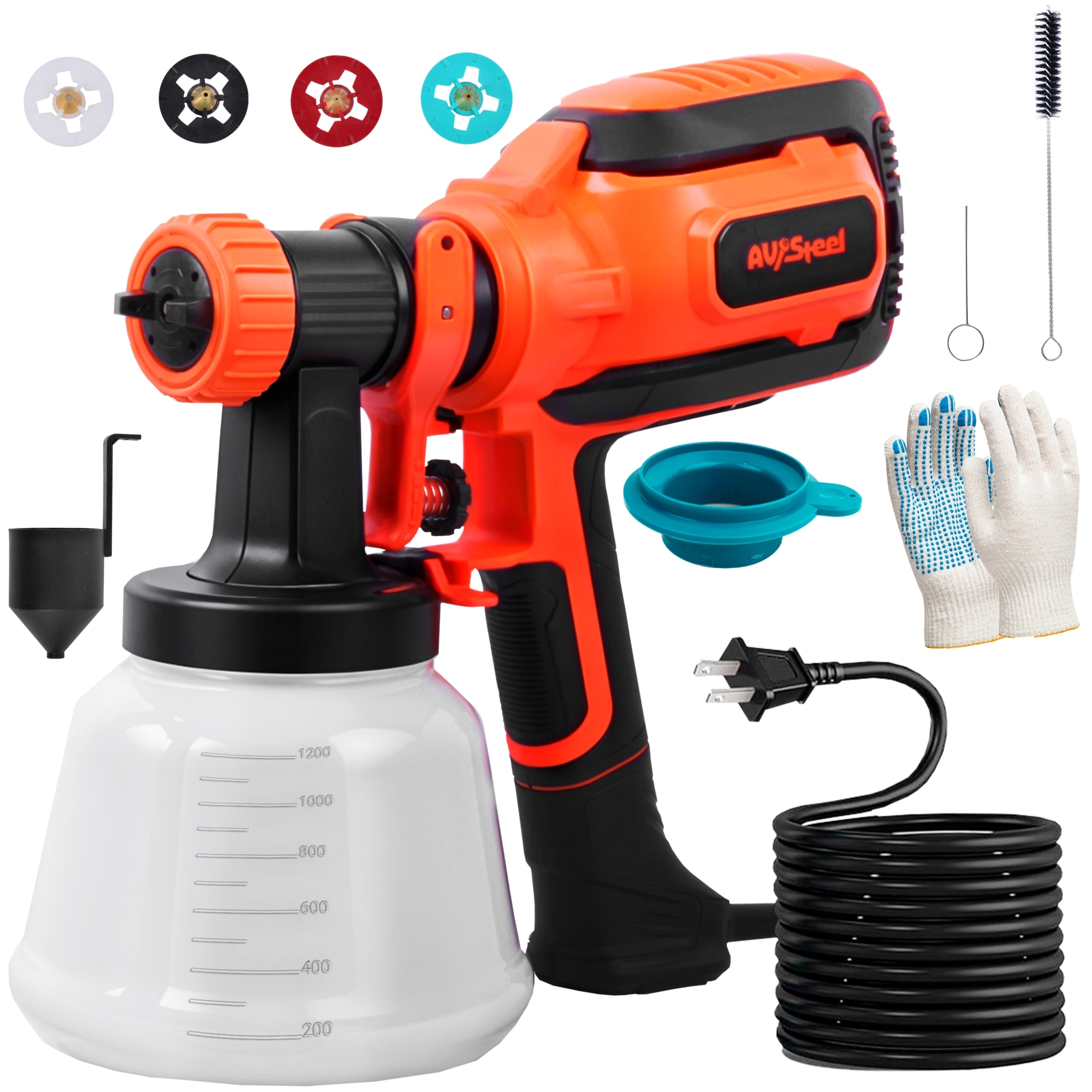 AV Steel HVLP Paint Sprayer, 700W, Adjustable, Model# AV-400201